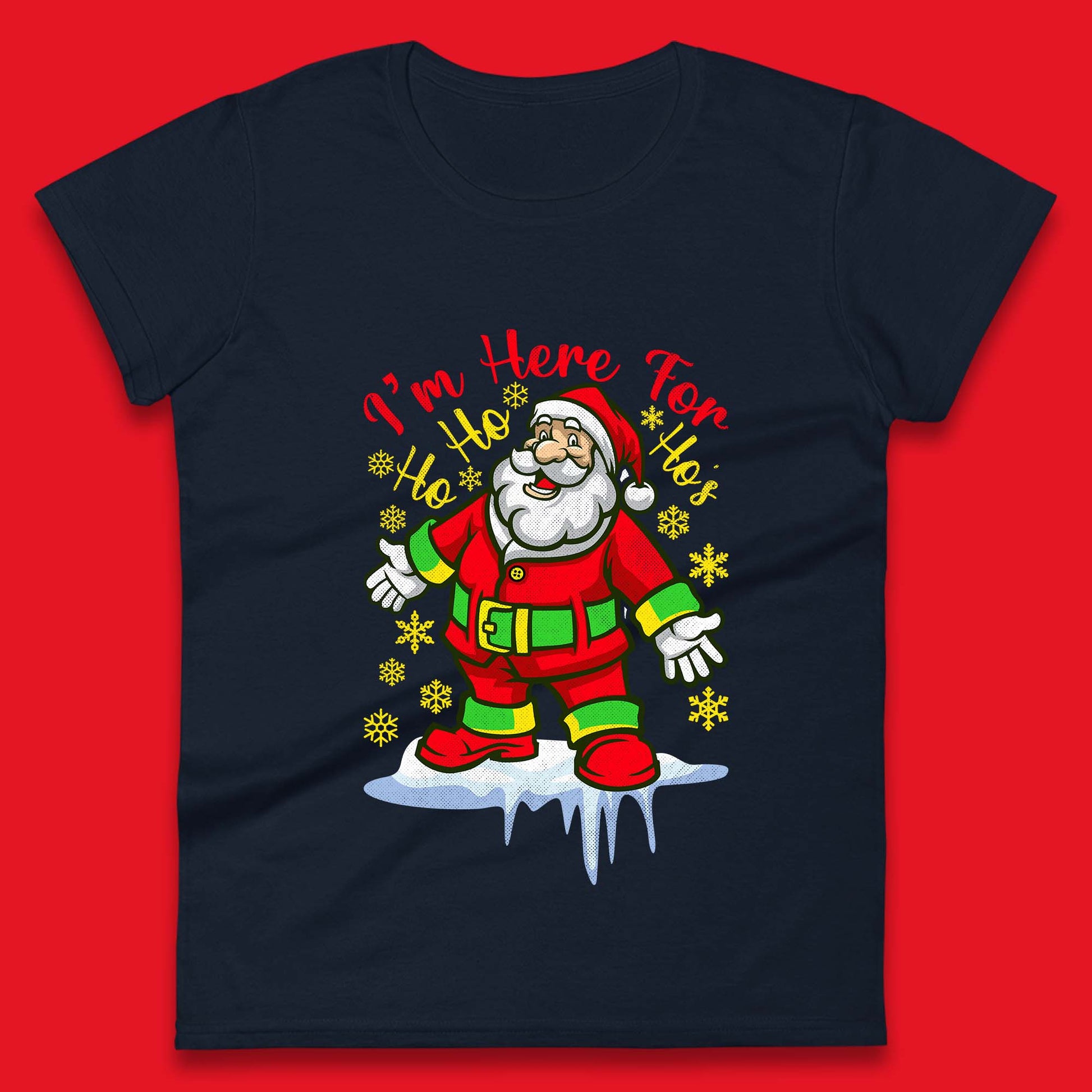 santa claus christmas womens t shirt