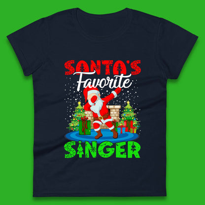 christmas dabbing santa womens top