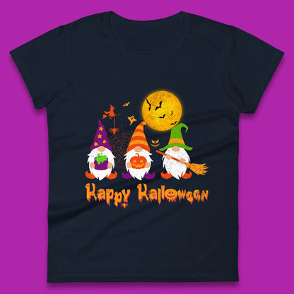 Happy Halloween Gnomies Spooky Witch Gnomes Scary Gnome Lover Womens Tee Top