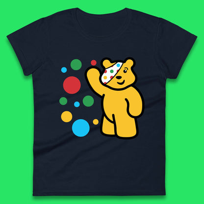 Spotty Pudsey Bear Hand Waving Dotty Spot Fundraising Children In Need Spotty Bear Spotty Day Womens Tee Top