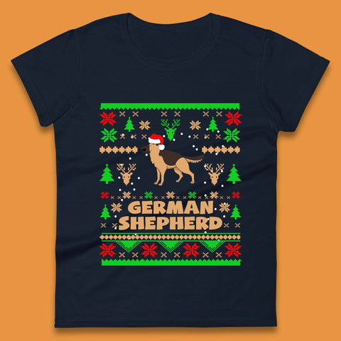 German Shepherd Dog Christmas Womens T-Shirt