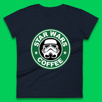 Star Wars Coffee Stormtrooper Sci-fi Action Adventure Movie Character Starbucks Coffee Spoof Star Wars 46th Anniversary Womens Tee Top