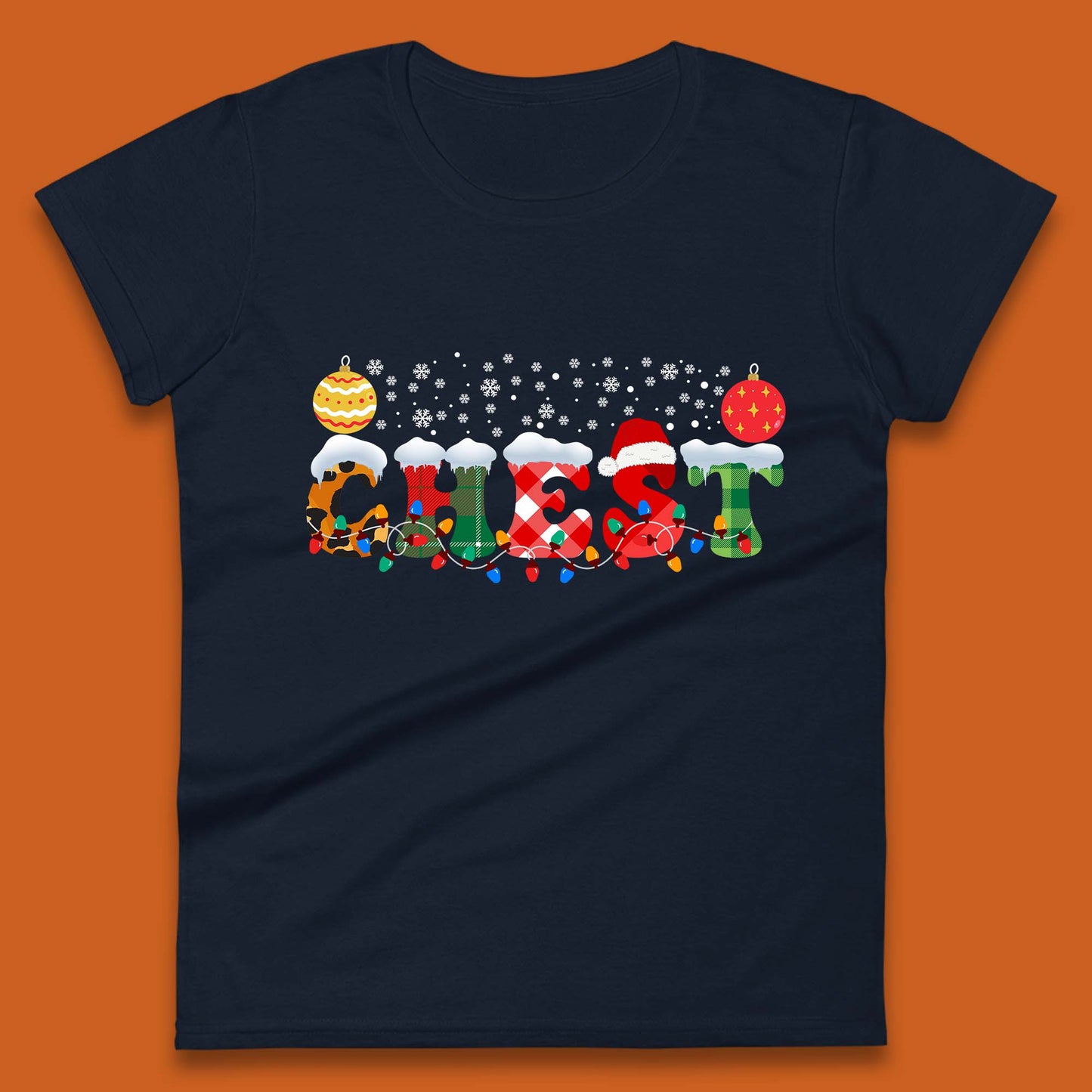 chest and nuts christmas snow winter t shirt