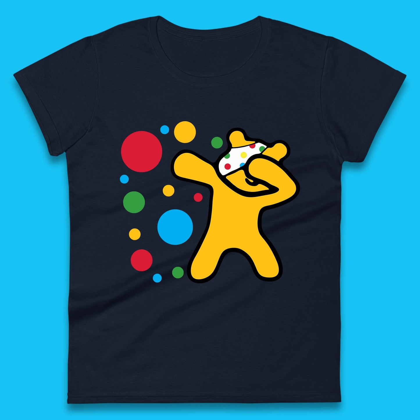 Dabbing Spotty Pudsey Bear Children In Need Dab Dance Spotty Day Donation Womens Tee Top