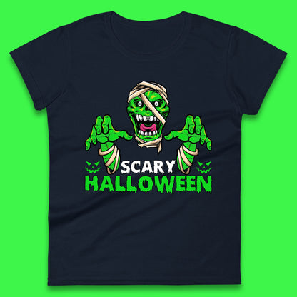 Scary Halloween Skull Zombie Mummy Horror Monster Zombie Hands Scary Vibes Womens Tee Top