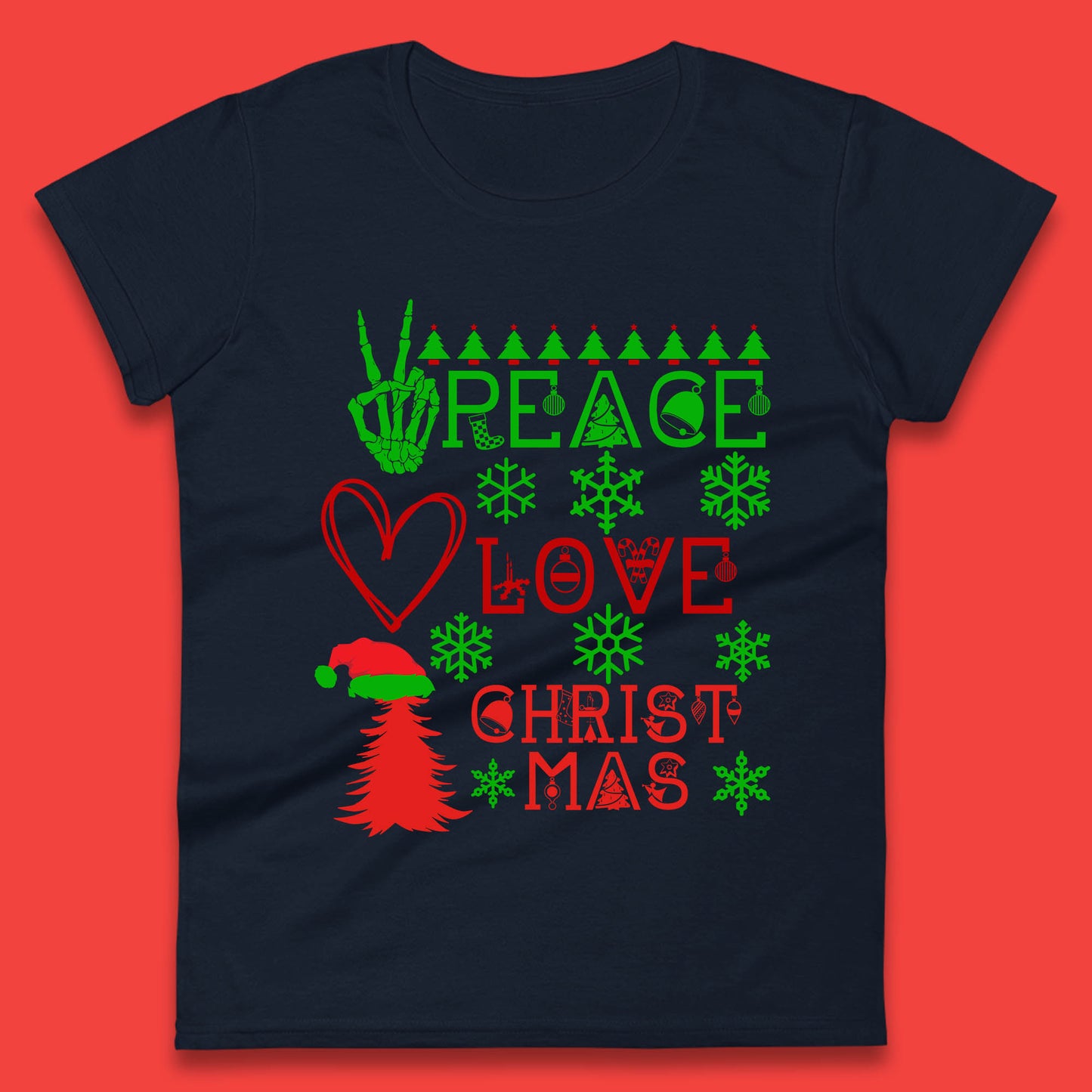 peace love christmas t shirt