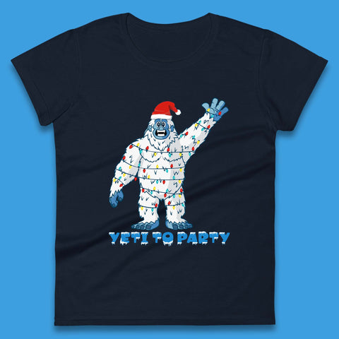 Yeti To Party Christmas Womens T-Shirt