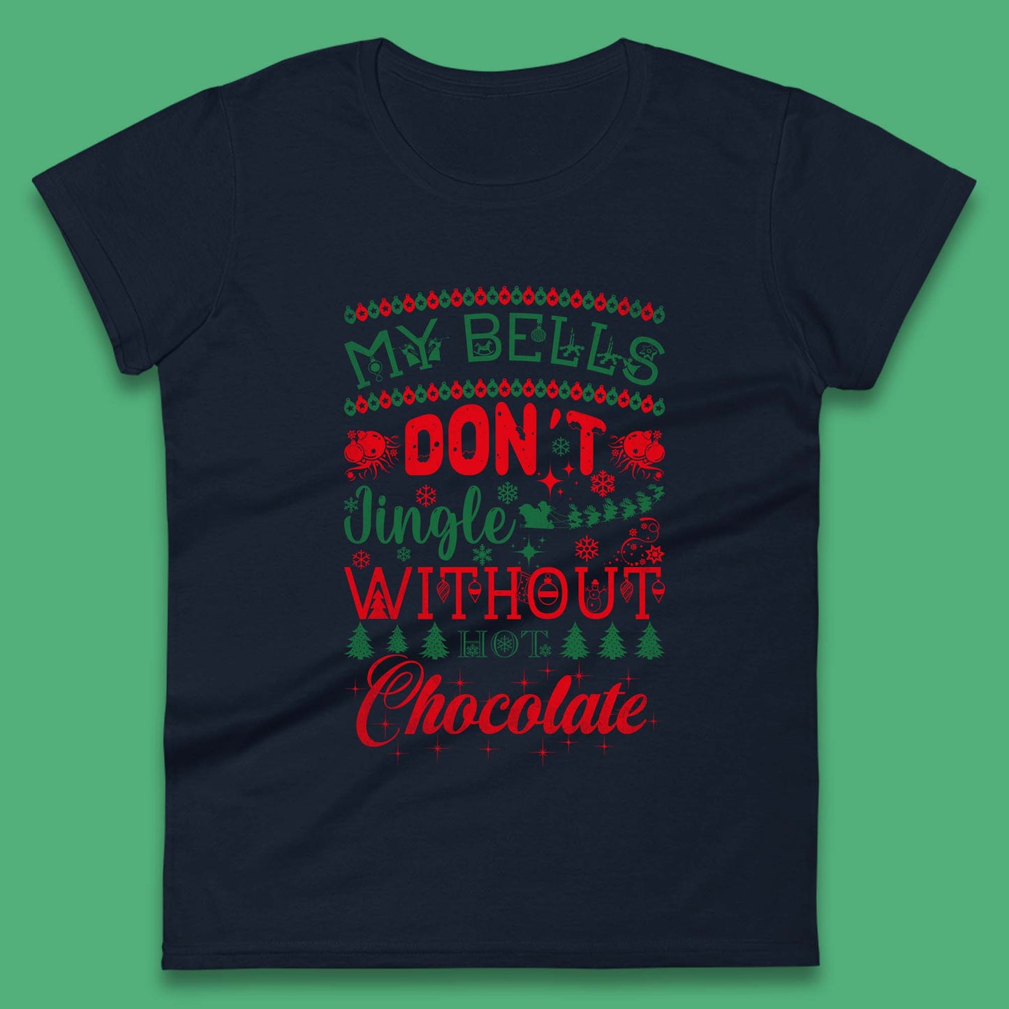 funny christmas chocolate womens t shirt