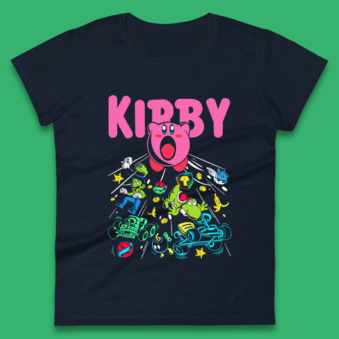 Kirby Consume Karting Mario Kart Ghost Band Heavy Metal Kirby Retro Gaming Womens Tee Top