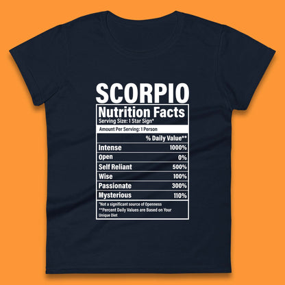 Scorpio Nutrition Facts Womens T-Shirt