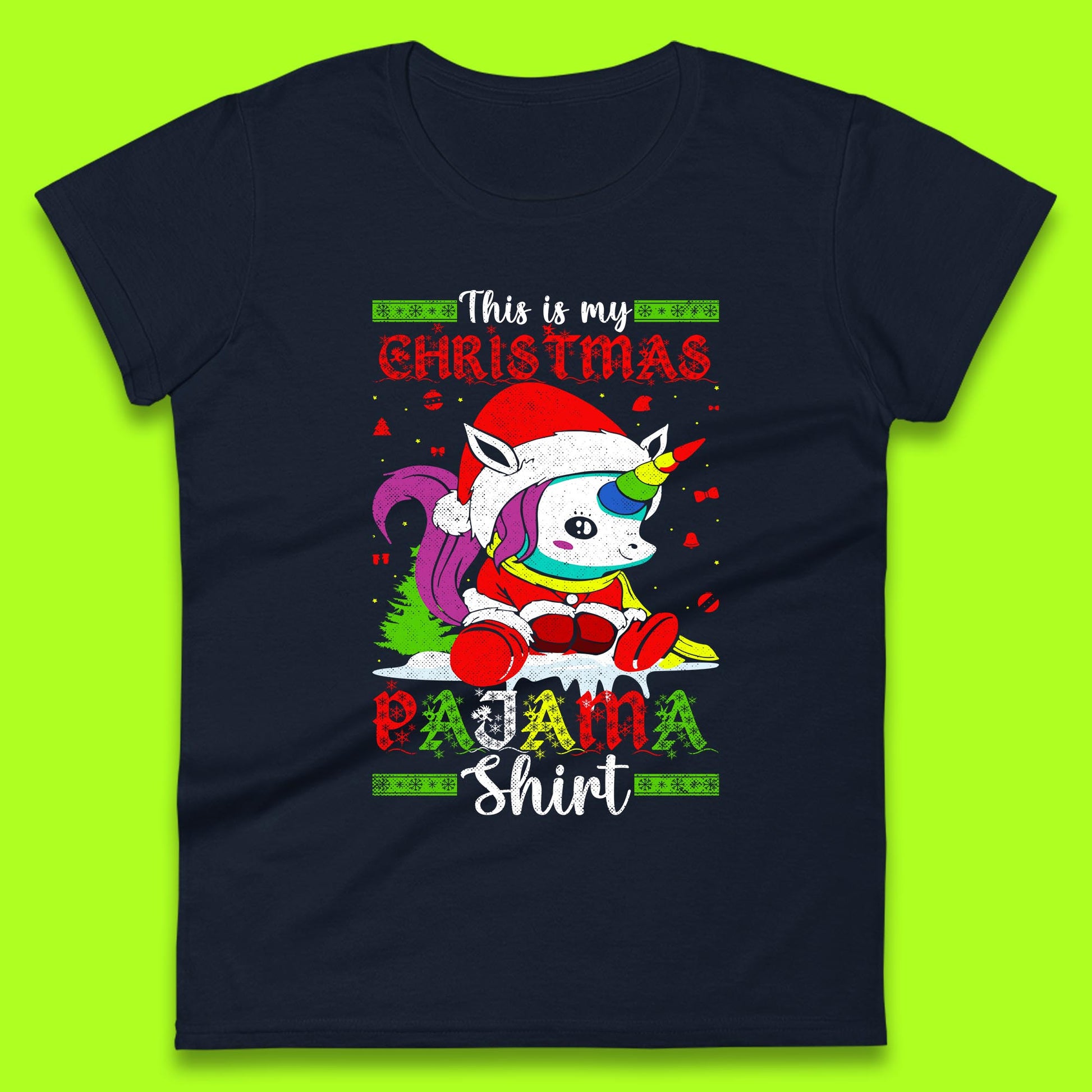 christmas unicorn santa costume womens top