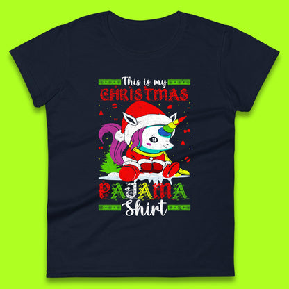 christmas unicorn santa costume womens top
