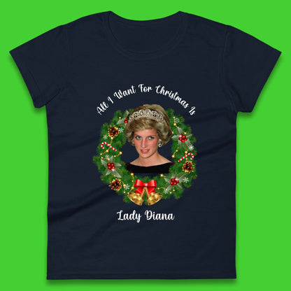 Lady Diana Christmas Womens T-Shirt
