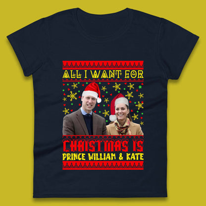 Prince William & Kate Christmas Womens T-Shirt