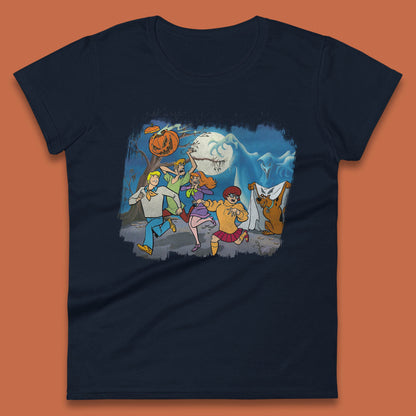 Scooby Doo & Gang Halloween Horror Scary Ghost Haunted Scary Night Womens Tee Top