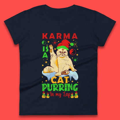 Christmas Karma Is A Cat Ladies T-Shirt