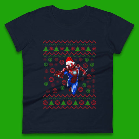Iron Spider Man Suit Christmas Womens T-Shirt
