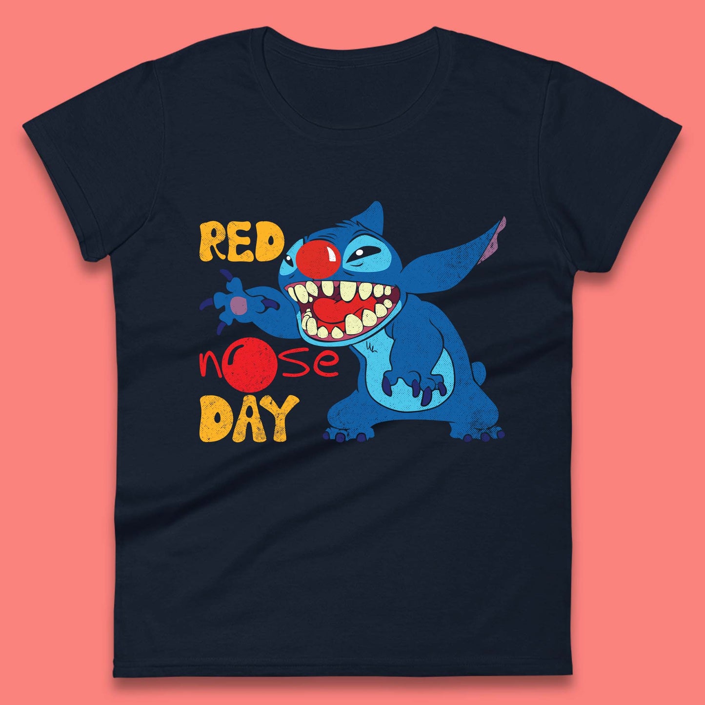 Stitch Red Nose Day Womens T-Shirt