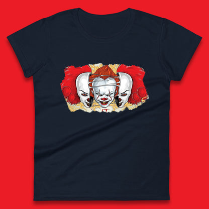 IT Pennywise Clown Halloween Horror Movie Character Evil Clown Costume Serial Killer Womens Tee Top
