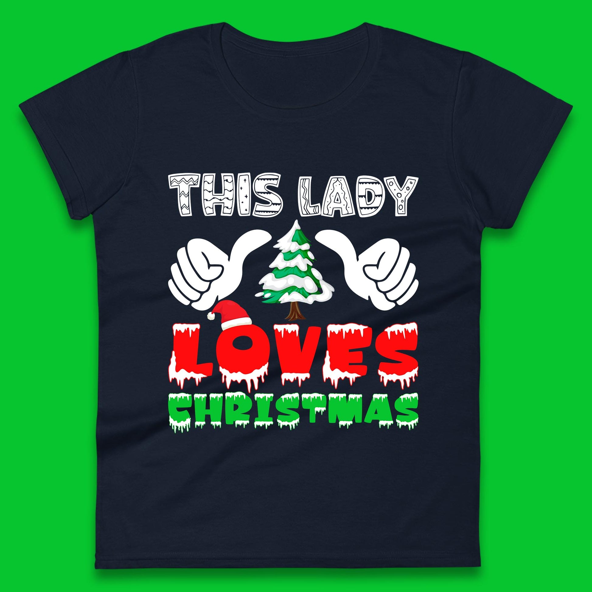 christmas thumbs up womens t shirt