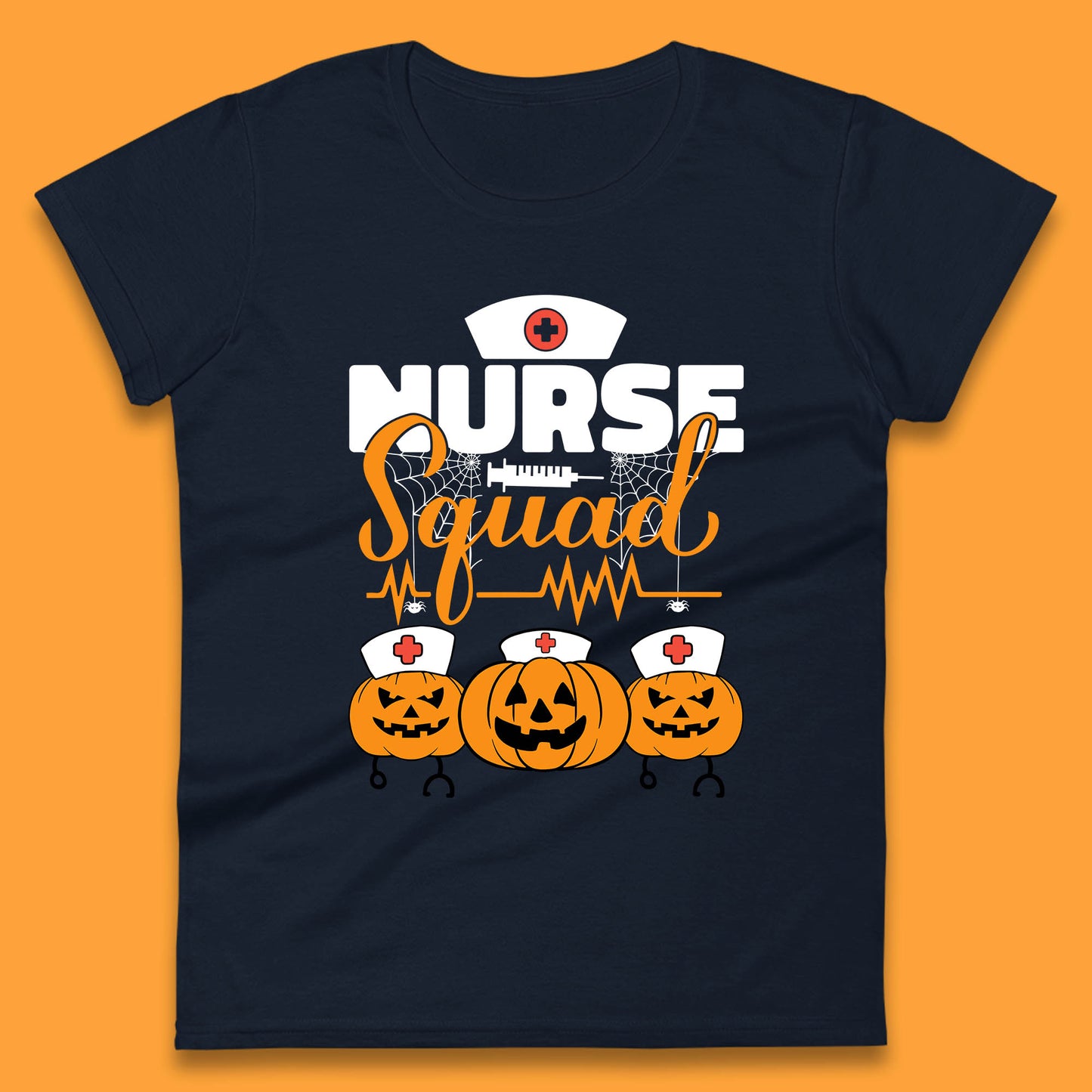 Halloween Nurse Squad Pumpkin Nursing Crew Spooky Nursing Squad Womens Tee Top