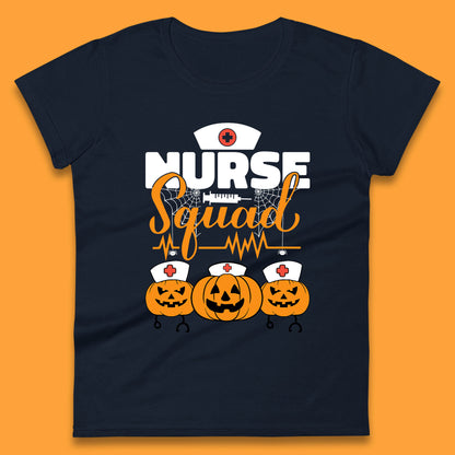 Halloween Nurse Squad Pumpkin Nursing Crew Spooky Nursing Squad Womens Tee Top