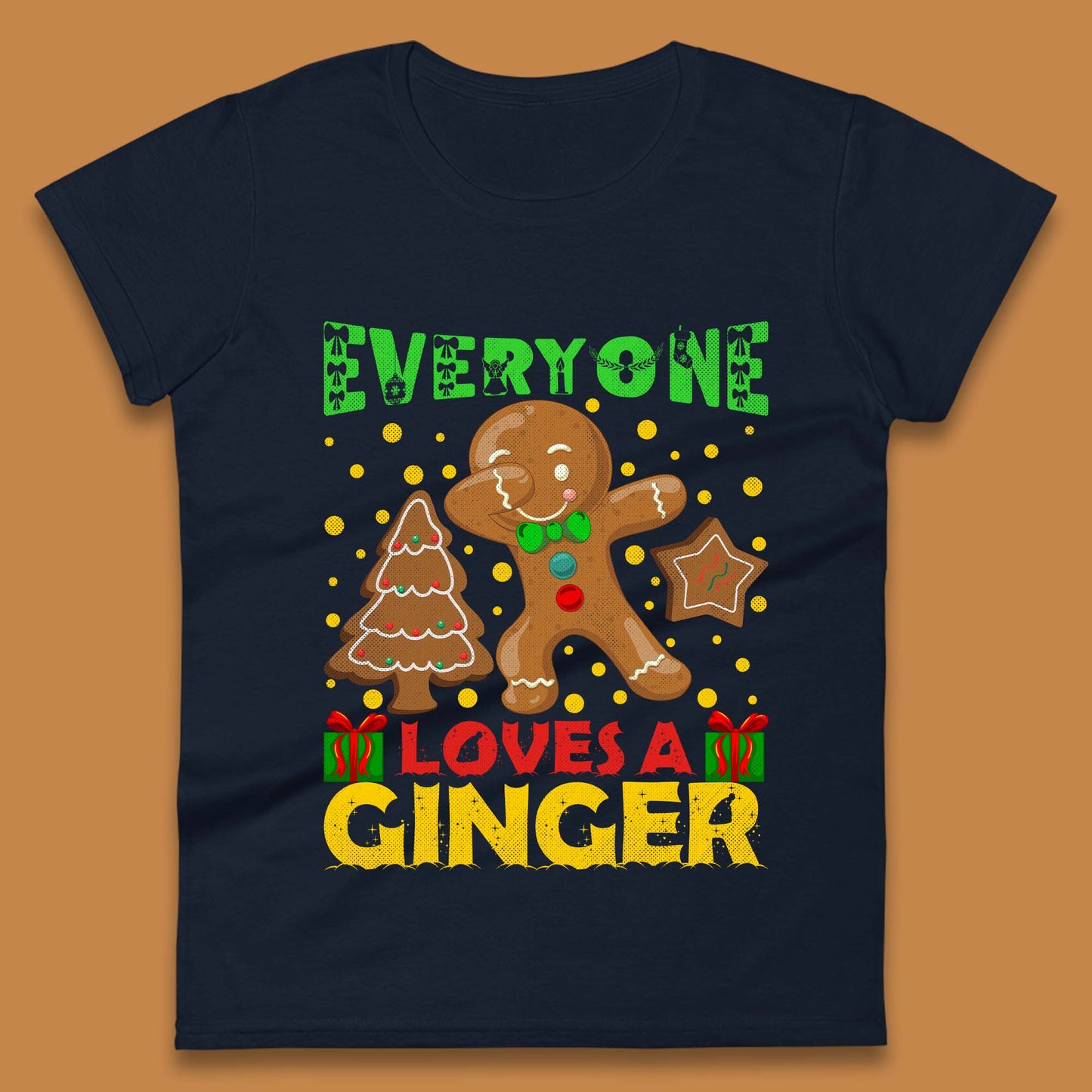 Dabbing Gingerbread Christmas Womens T-Shirt