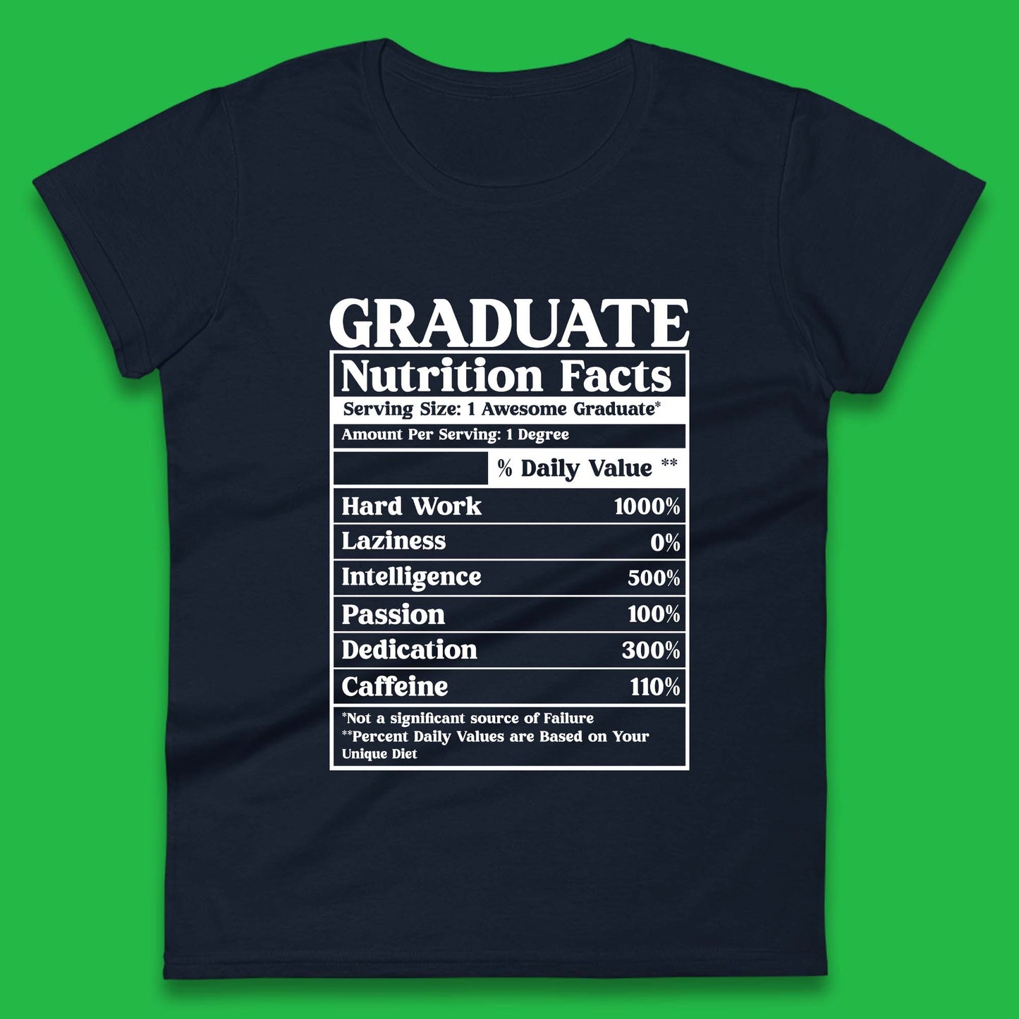 Graduate Nutrition Facts Womens T-Shirt