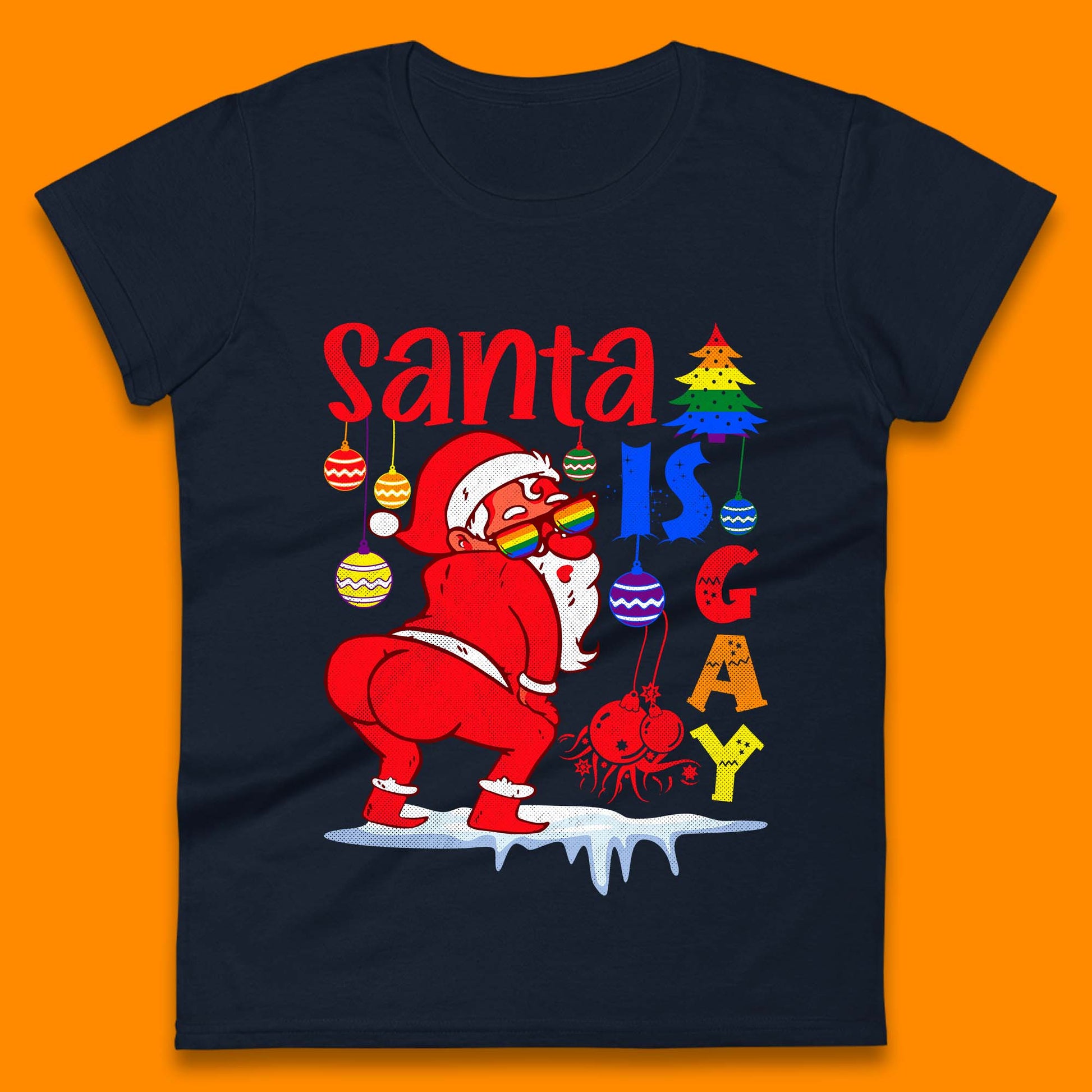 gay pride christmas womens t shirt