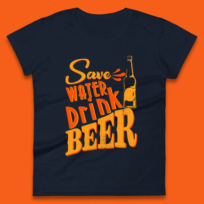 Save Water Drink Beer Halloween Horror Scary Beer Drinking Party Womens Tee Top