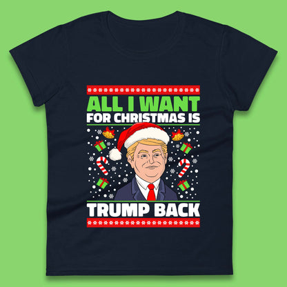 Trump Back Christmas Womens T-Shirt