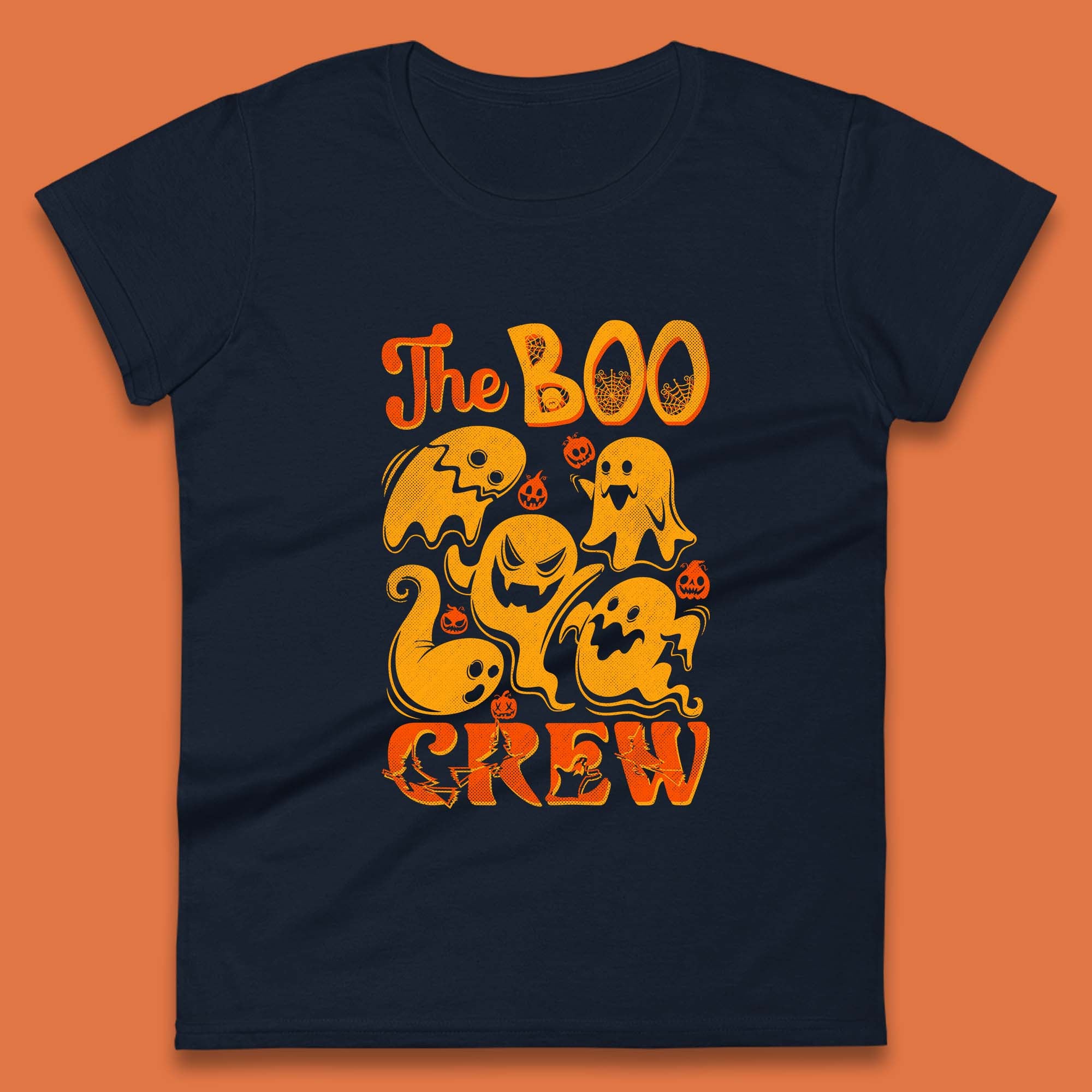 The Boo Crew Halloween Horror Scary Boo Ghost Squad Spooky Vibes Womens Tee Top