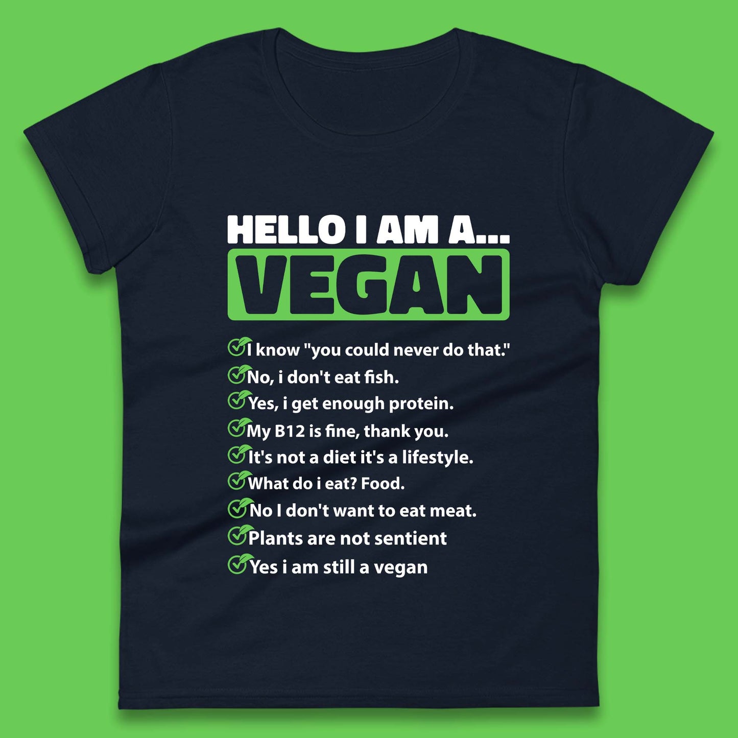 Hello I'm A Vegan Womens T-Shirt