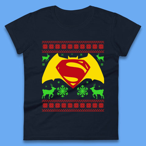 Batman V Superman Christmas Womens T-Shirt