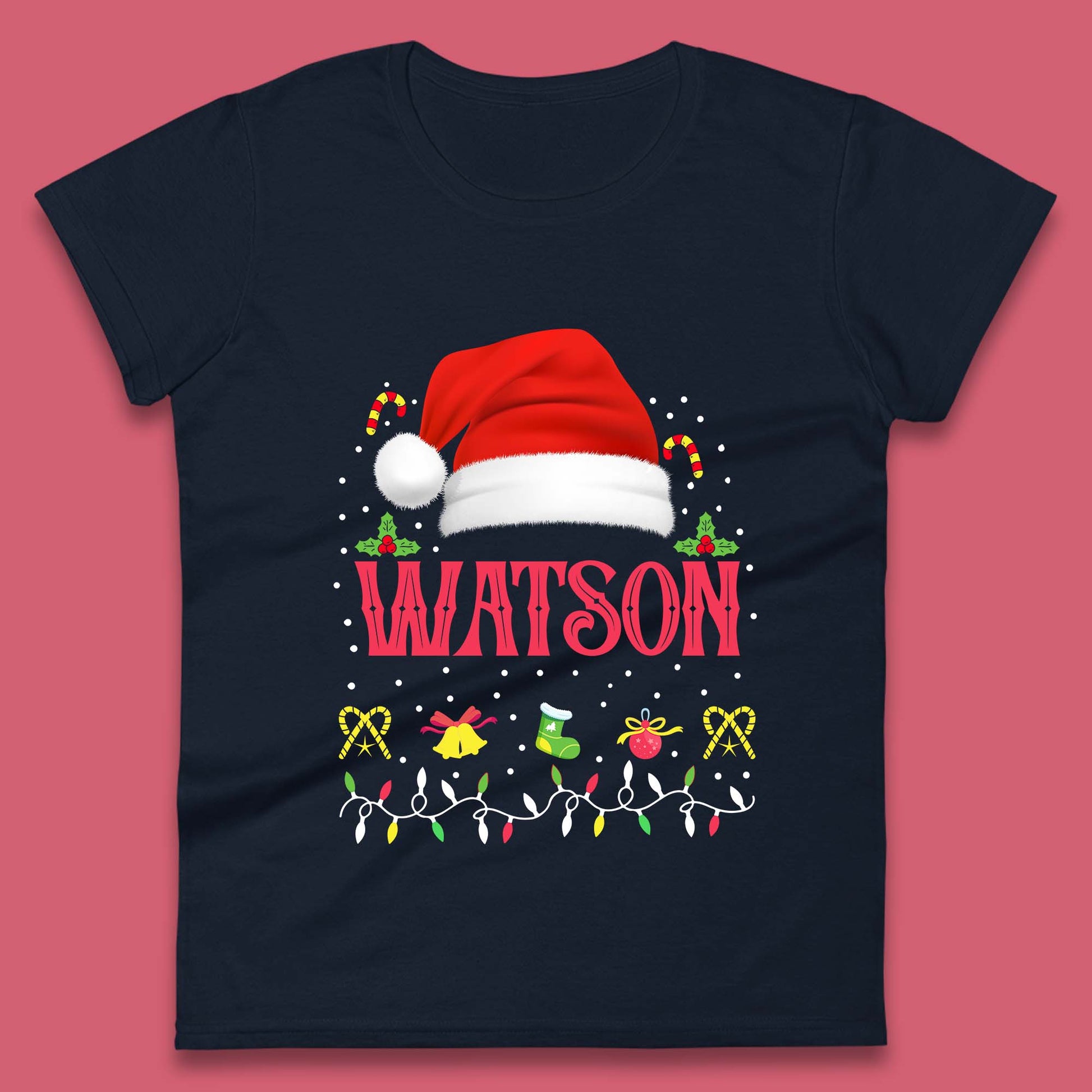 christmas santa claus hat womens t shirt