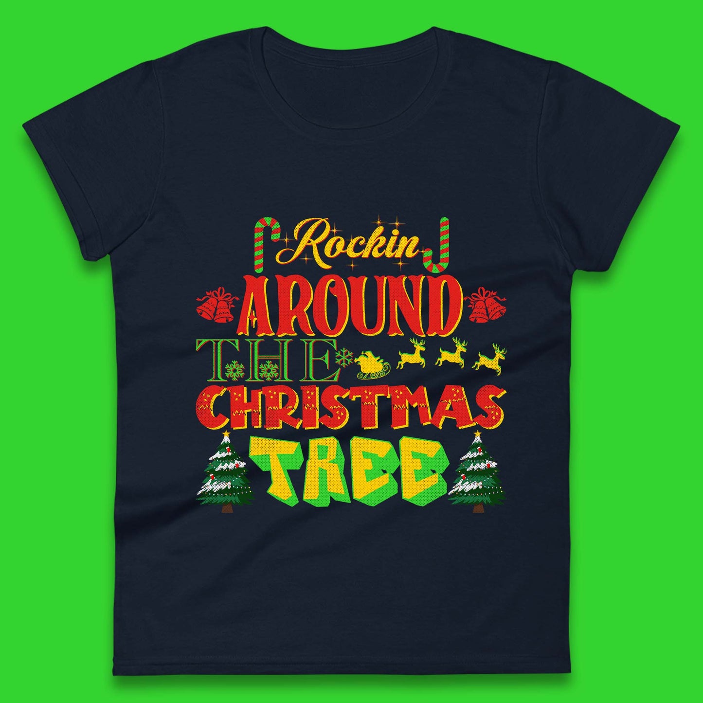rockin around the christmas tree womens top