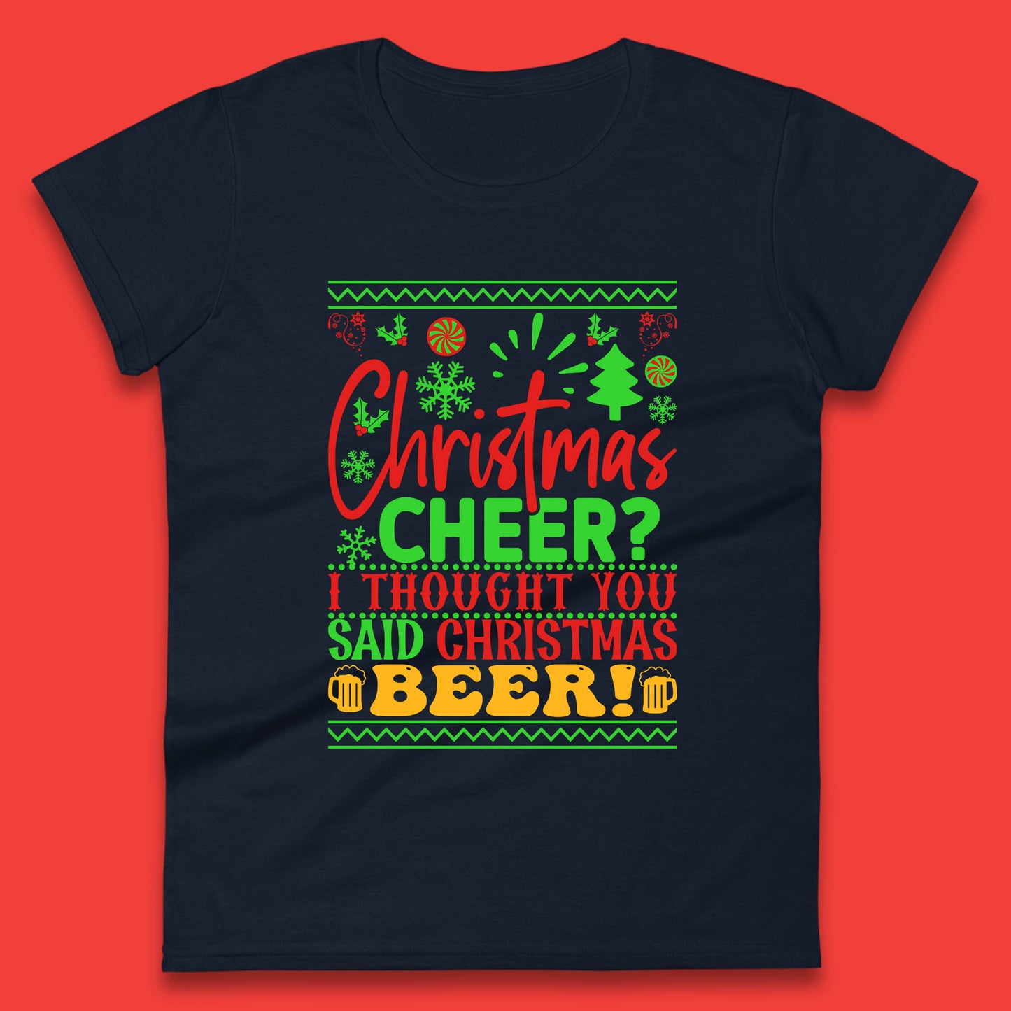 christmas cheer womens t shirt