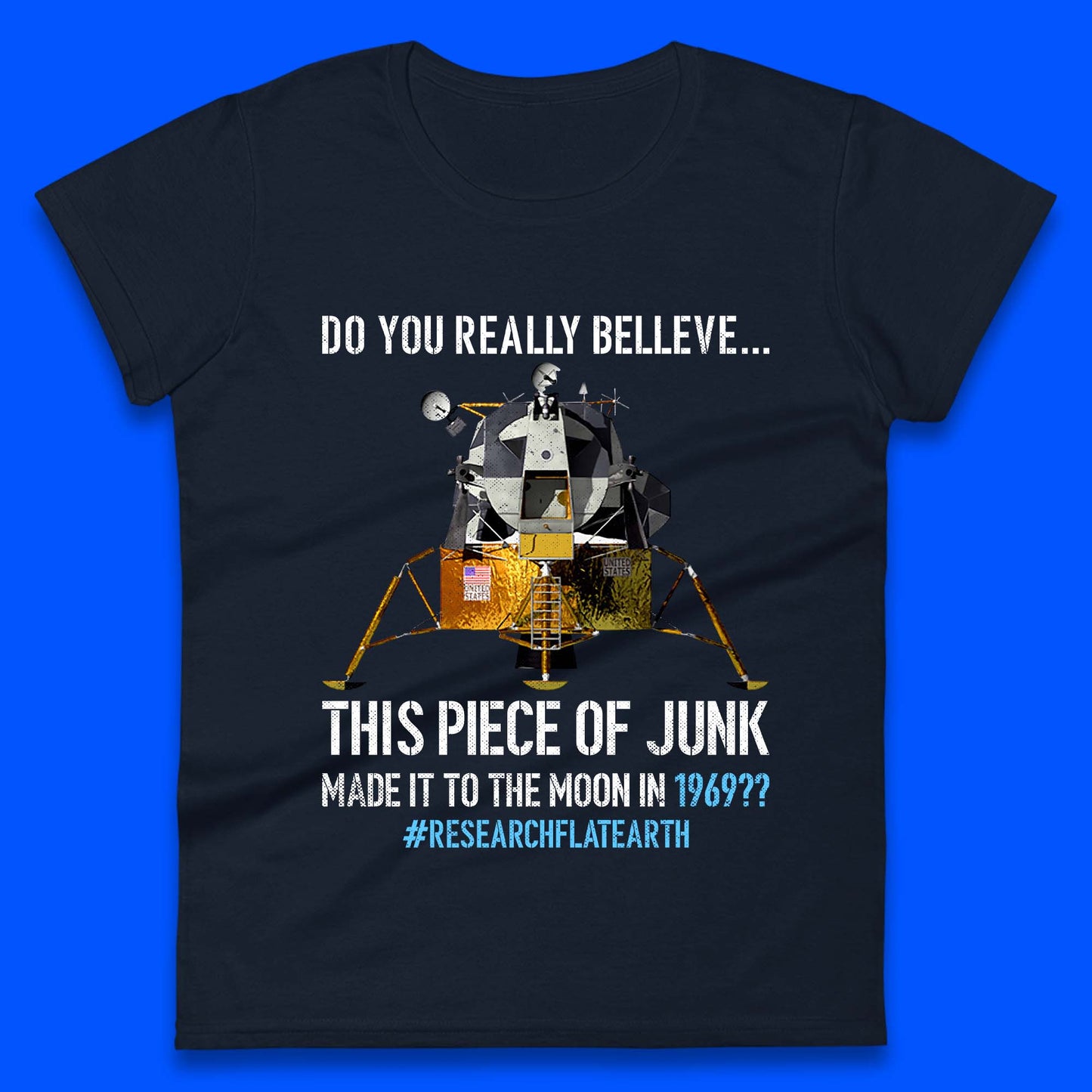 Research Flat Earth Womens T-Shirt