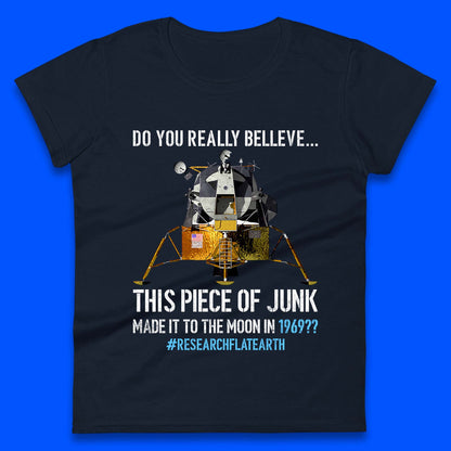 Research Flat Earth Womens T-Shirt