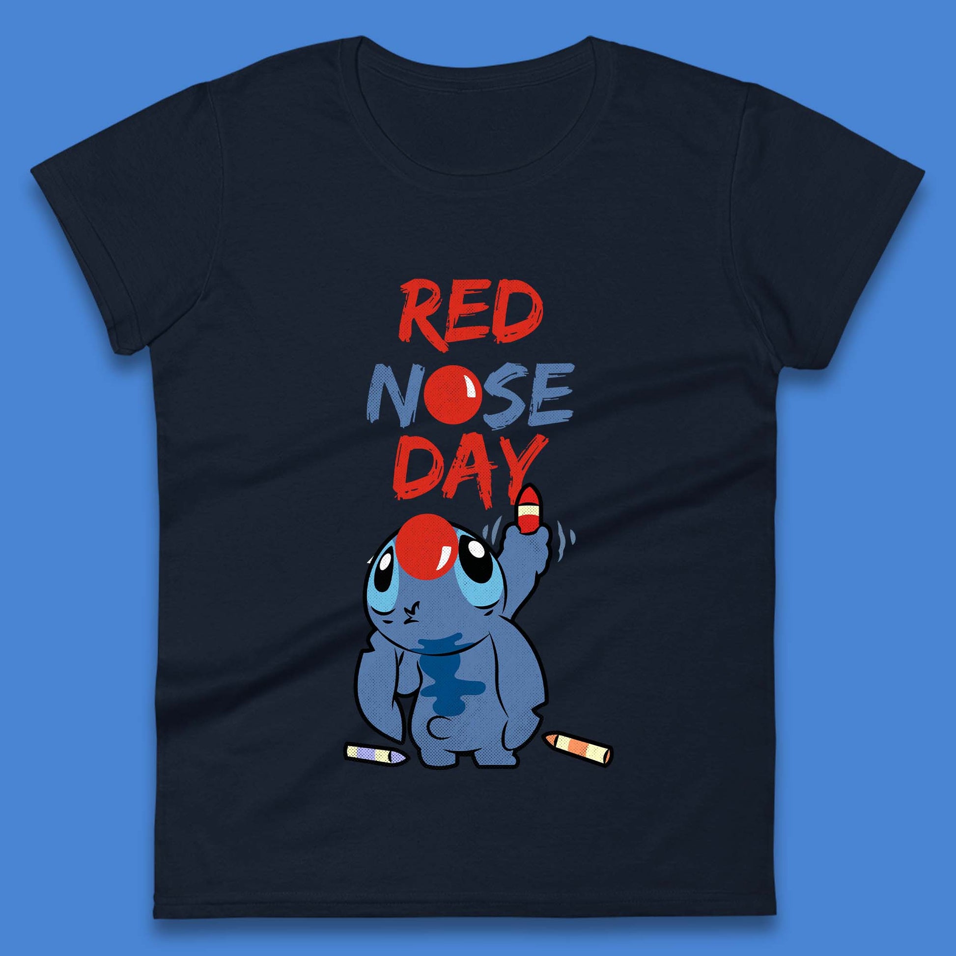 Ladies Stitch Red Nose Day T Shirt