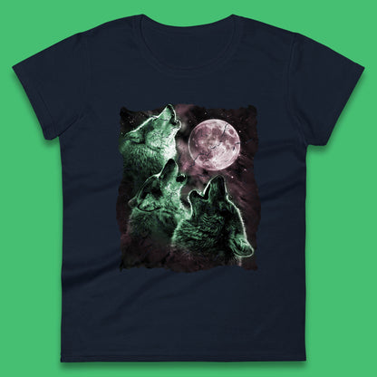 Three Wolf Howling At Moon Wild Free Wolves Three Wolf Dog Animal The Mountain Womens Tee Top