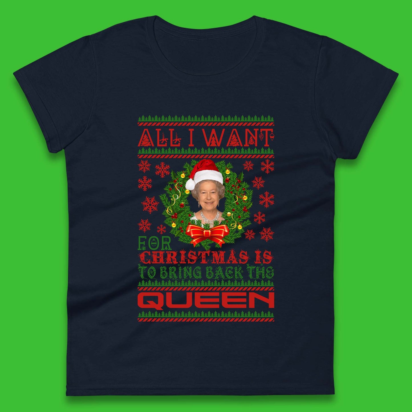 All I Want For Christmas Is To Bring The Back Queen  Womens T-Shirt