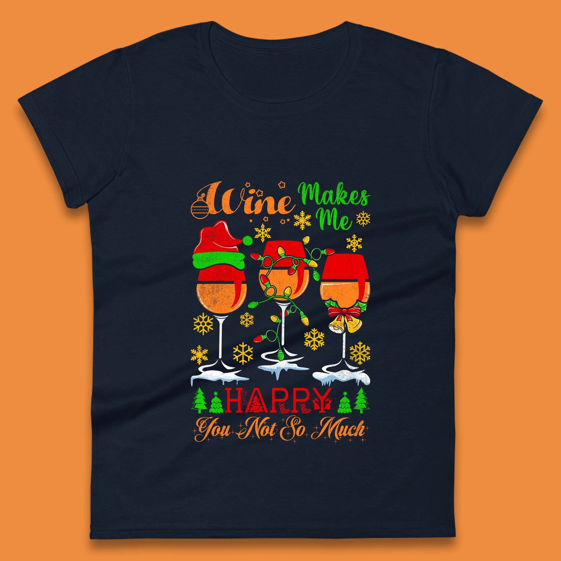 wine glasses christmas womens t shirt