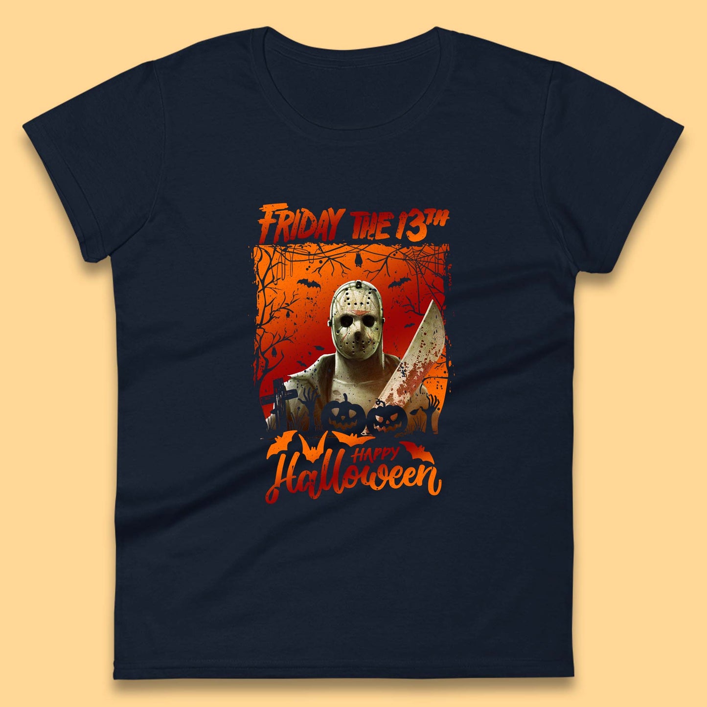 Friday The 13th Happy Halloween Jason Voorhees Halloween Horror Movie Character Womens Tee Top