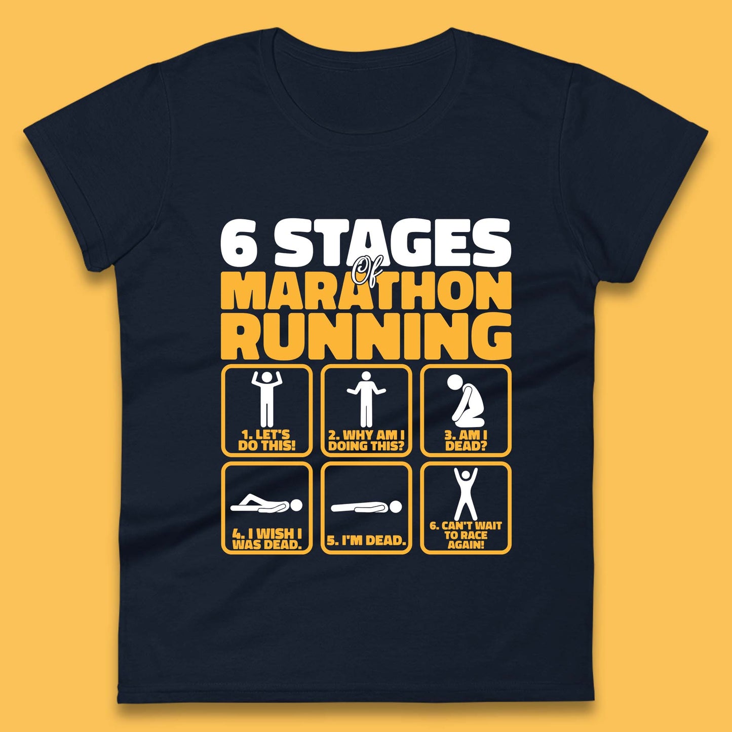 6 Stages Of Marathon Running Womens Tee Top