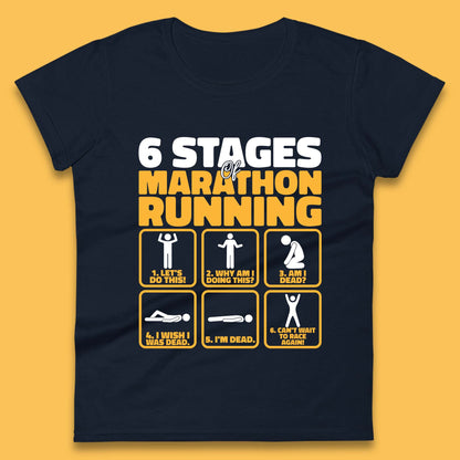 6 Stages Of Marathon Running Womens Tee Top