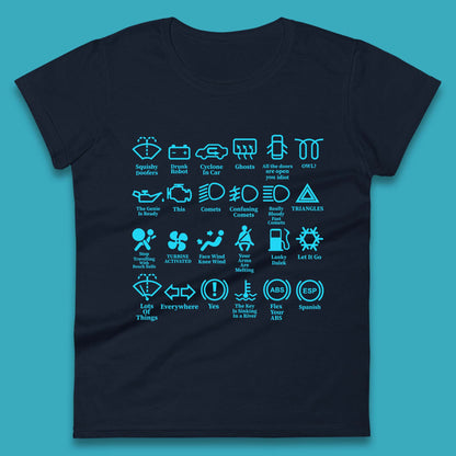 Warning Signs 101 Funny Racing Auto Mechanic Manual Shifting Funny Driving Womens Tee Top