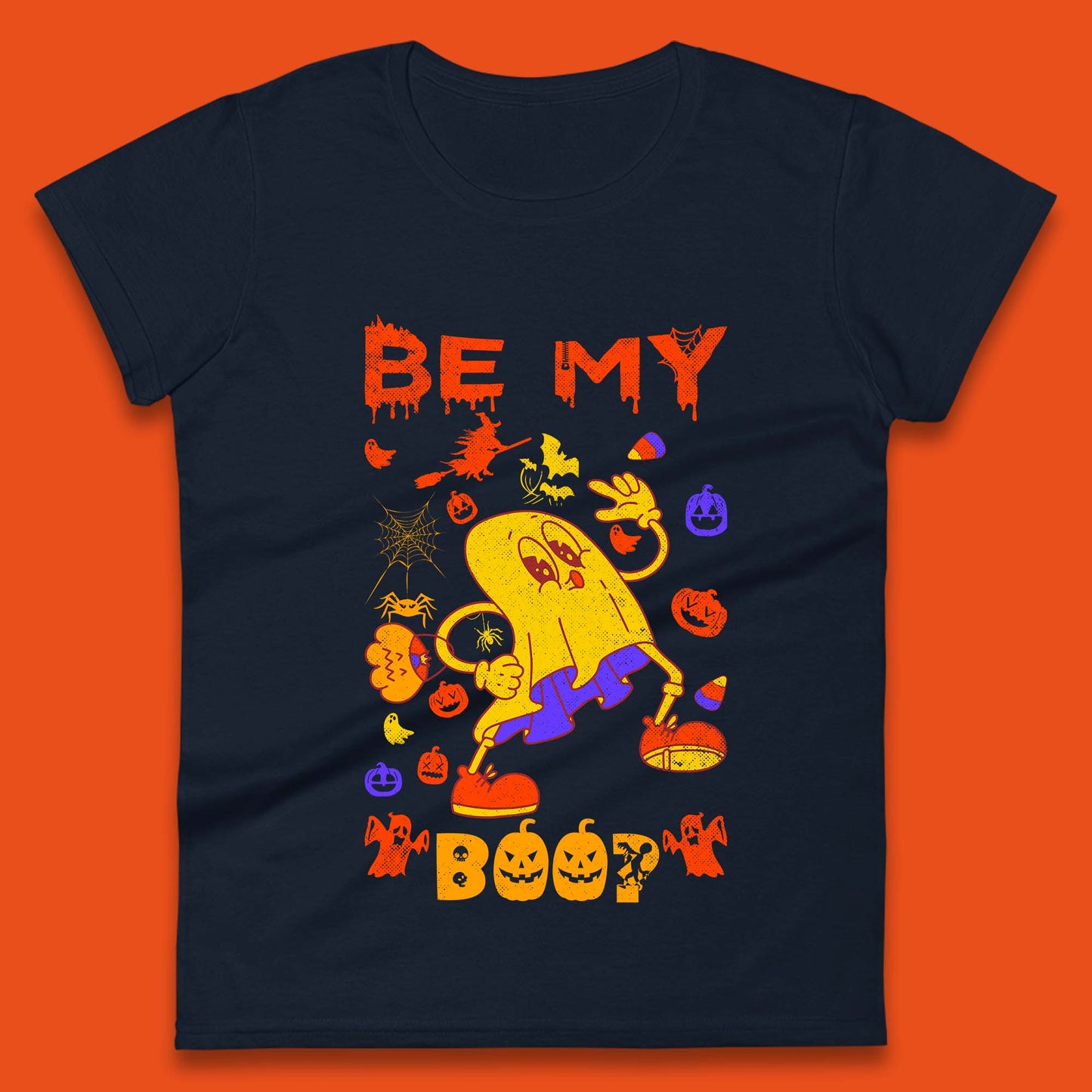 Bee My Boo Happy Halloween Boo Ghost Matching Costume Horror Scary Womens Tee Top