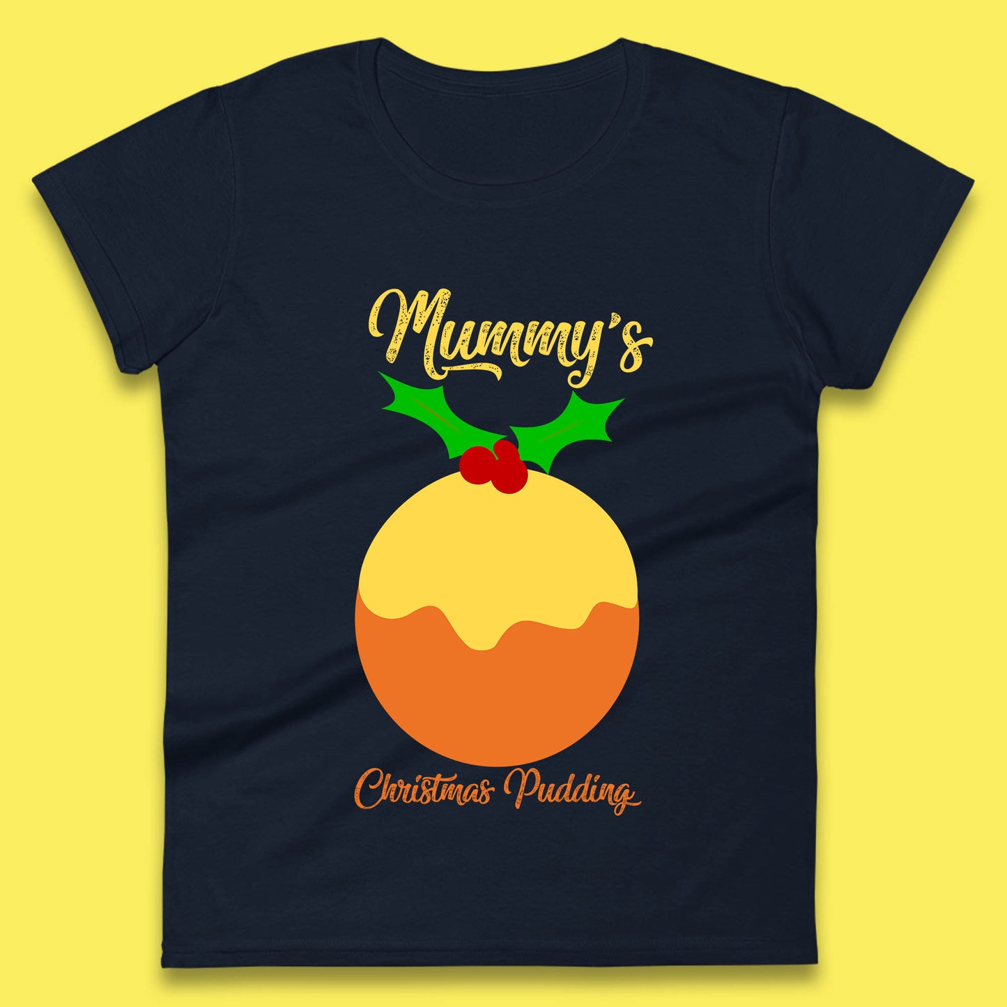 Mummy's Christmas Pudding Pregnancy Maternity Baby Shower Funny Xmas Womens Tee Top