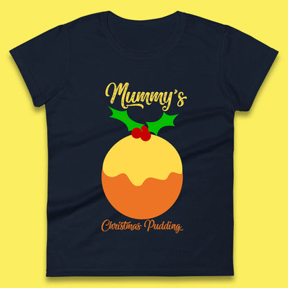 Mummy's Christmas Pudding Pregnancy Maternity Baby Shower Funny Xmas Womens Tee Top